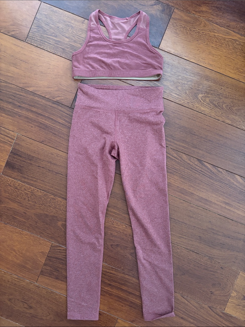 Old Navy Dusty Rose High-Waist Leggings with Matching Racerback Sports kids L